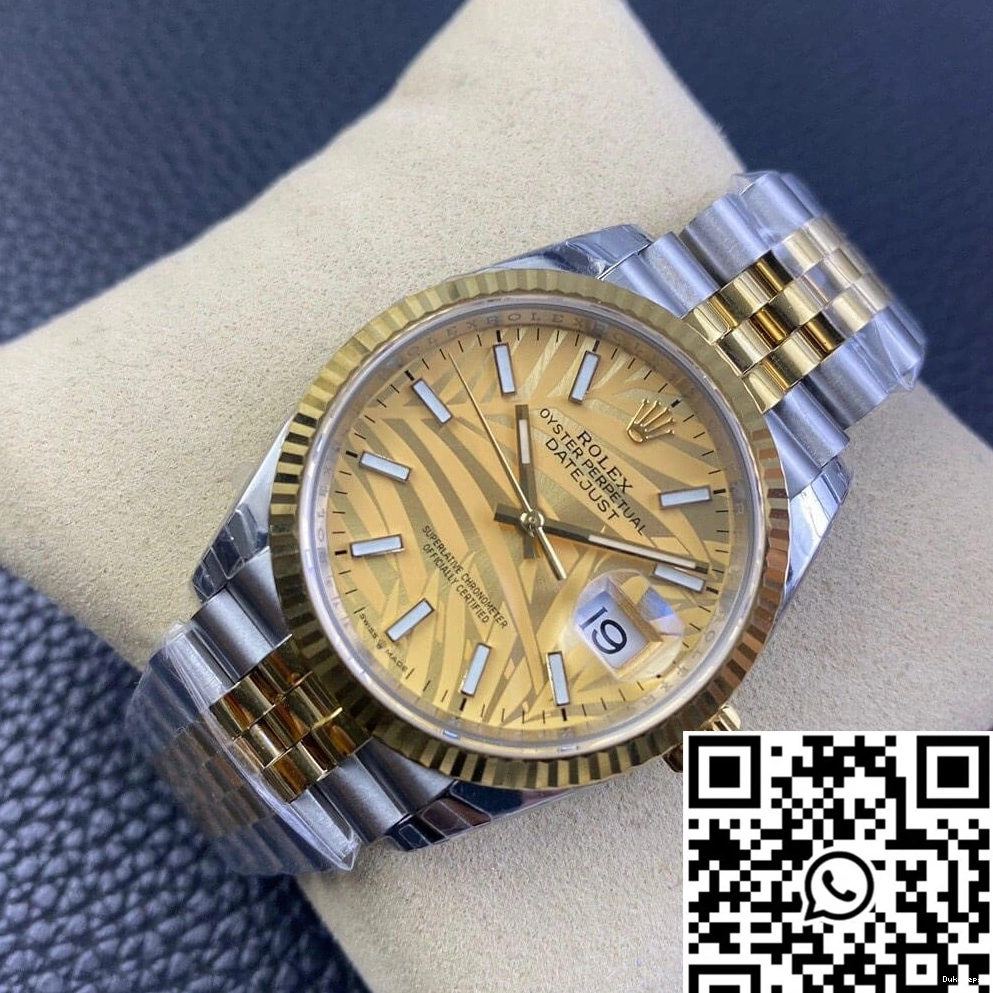 Dial Golden M126233-0037 Pattern Leaf Palm Factory EW Datejust Rolex 0322